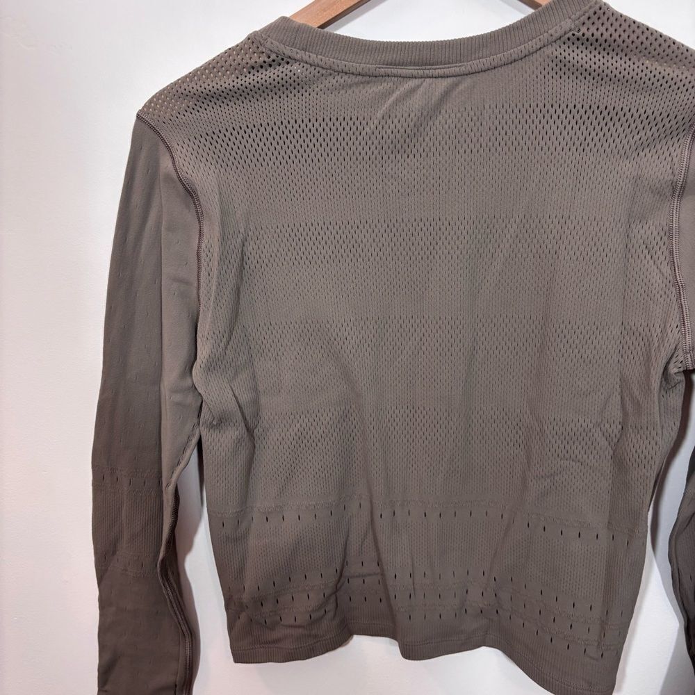 CALIA Women's Pointelle Seamless Long Sleeve T-Shirt Dark Grey NEW L/XL - Picture 9 of 14